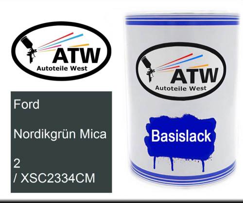 Ford, Nordikgrün Mica, 2 / XSC2334CM: 500ml Lackdose, von ATW Autoteile West.